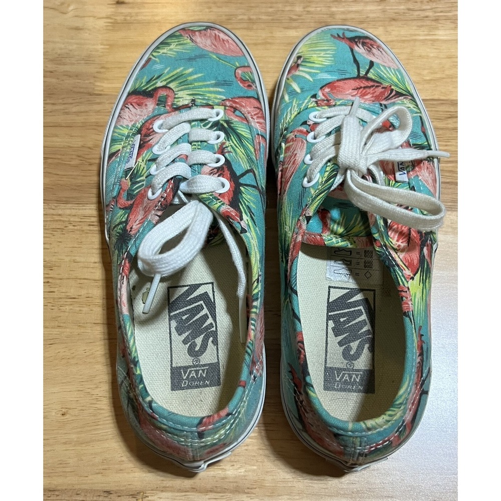 Vans Off The Wall Camden Pink Flamingo Shoes Teal/Pink Sneakers Women's 6.5